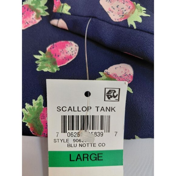 Maison Jules Women's Scallop Tank Top With Strawberry Print - Picture 3 of 11